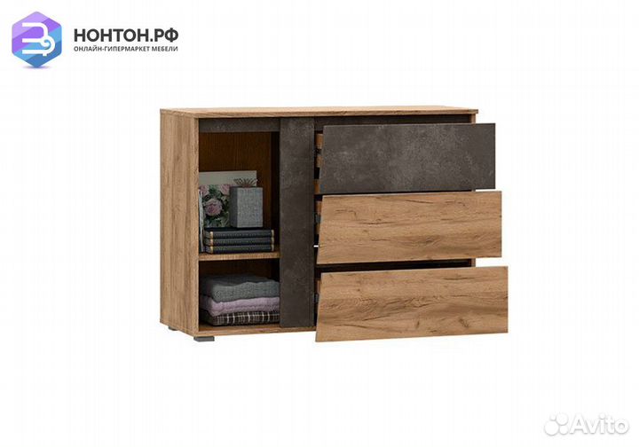 Комод Соренто дуб крафт / бетон темный