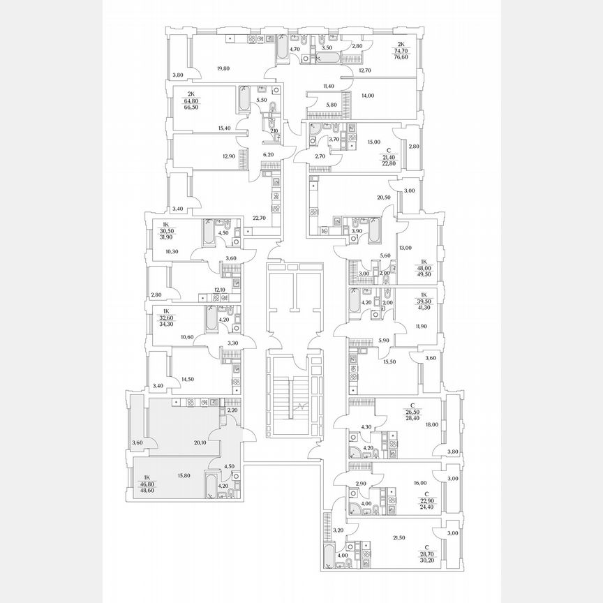 1-к. квартира, 48,6 м², 3/13 эт.