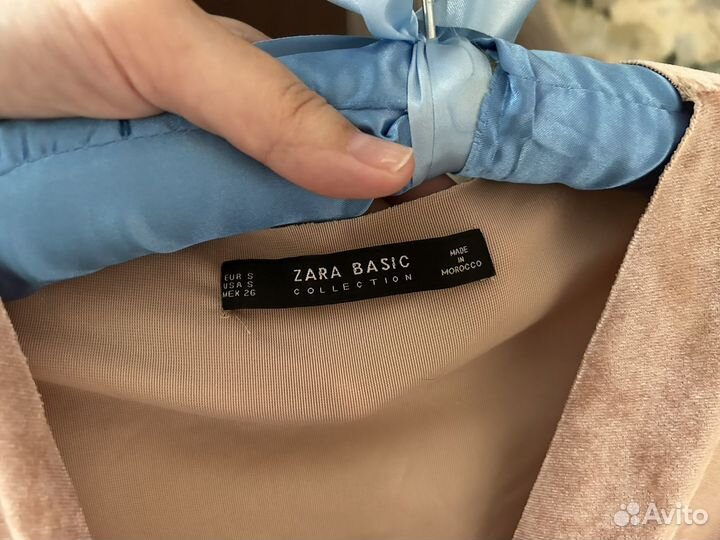 Платье бархатное zara s