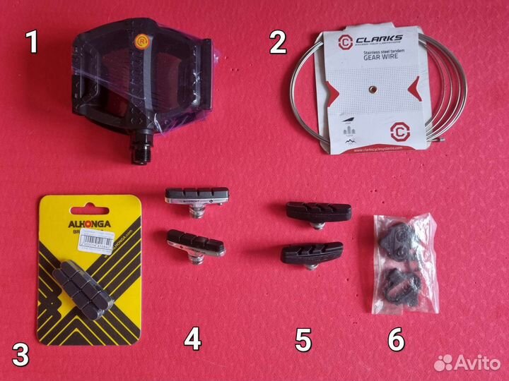 Запчасти: тросики, колодки, педали