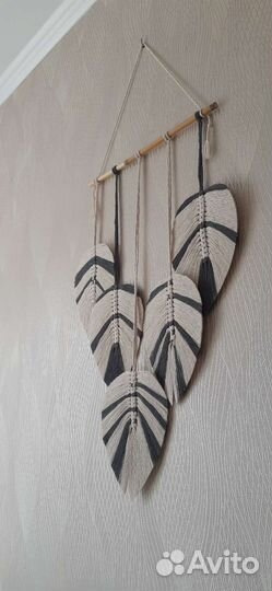 Макраме панно листья