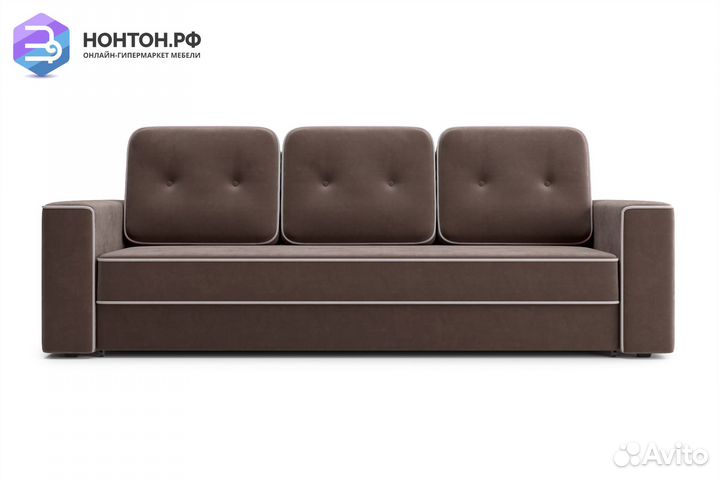 Диван еврокнижка Берген 3-х местный коричневый