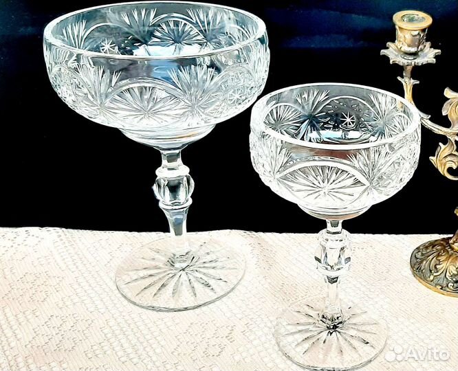 Старинный набор вазы, хрусталь СССР