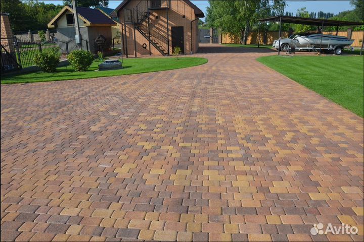 Брусчатка, тротуарная плитка Выбор разные цвета
