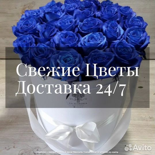 Синие розы в коробке