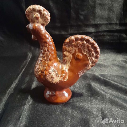 Петушок статуэтка майолика обливная керамика