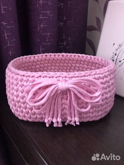 Корзина из трикотажной пряжи