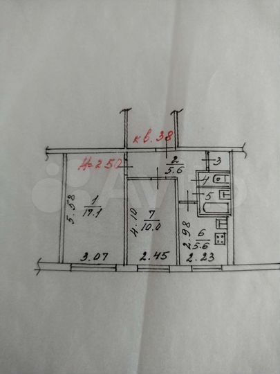 2-к. квартира, 42,7 м², 3/3 эт.