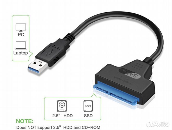 Переходник SATA III в usb 3,0 новый