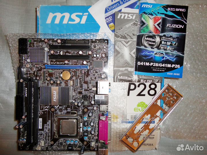 Связка 775 материнская плата MSI G41 + E6750