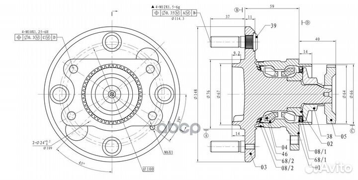 Ступица задняя в сборе LR hyundai Sonata IV 01