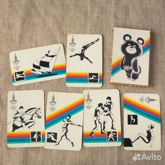 Календарик Олимпиада-80 Олимпийский мишка СССР