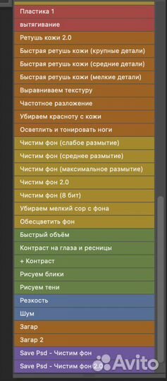 Экшены. Экшен панель