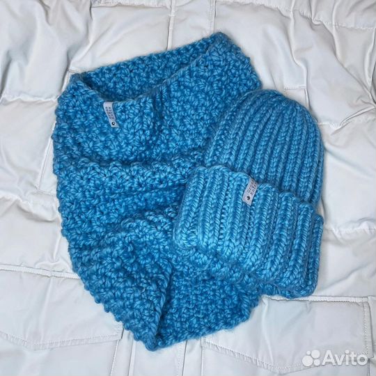 Комплект шапка и снуд женский