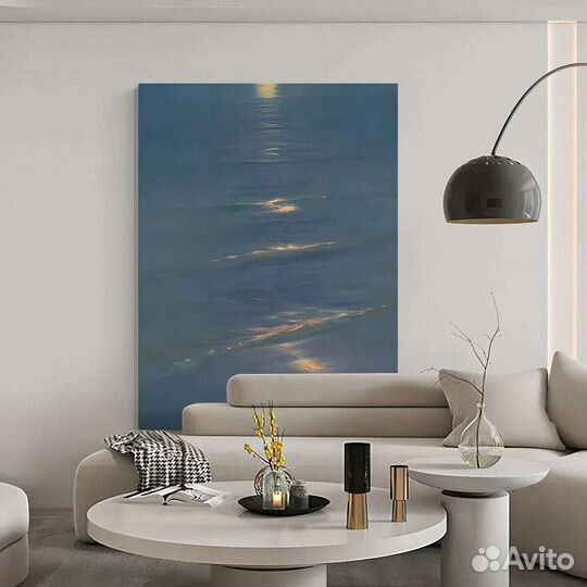 Красивая картина маслом синее море