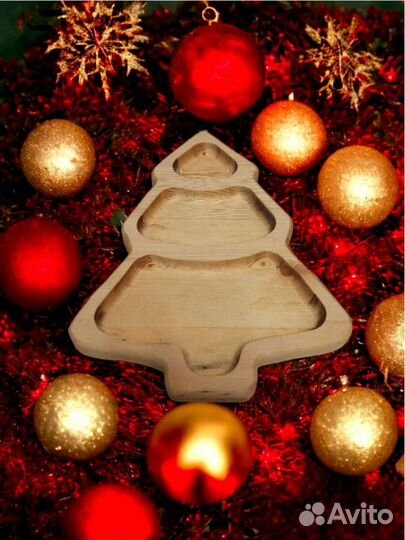 Менажница Ёлочка деревянная