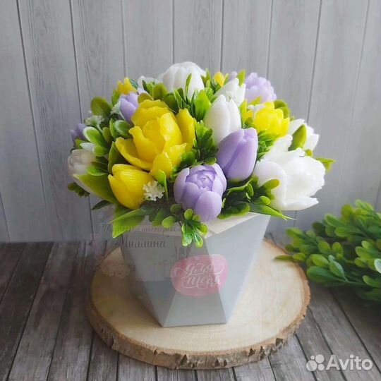 Букет из мыла ручной работы тюльпаны 8 марта