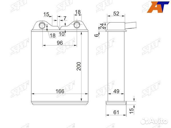 Радиатор отопителя салона honda odyssey, honda odyssey 95-99 RA1, honda odyssey RA1 95-99, toyota la