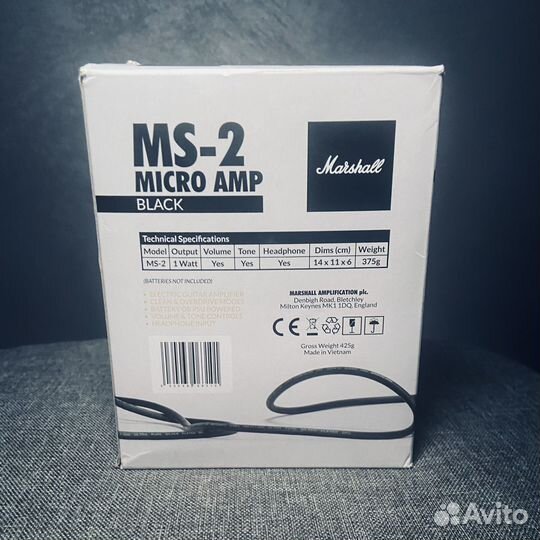 Комбо-усилитель marshall MS-2 Micro AMP