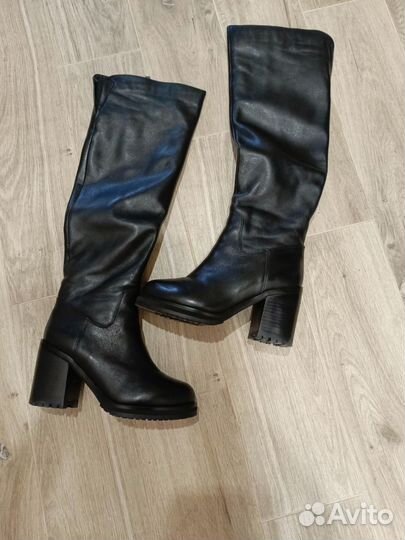 Сапоги ботфорты натуральная кожа еврозима
