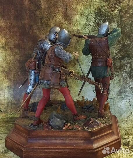 Диорама, солдатик оловянная миниатюра