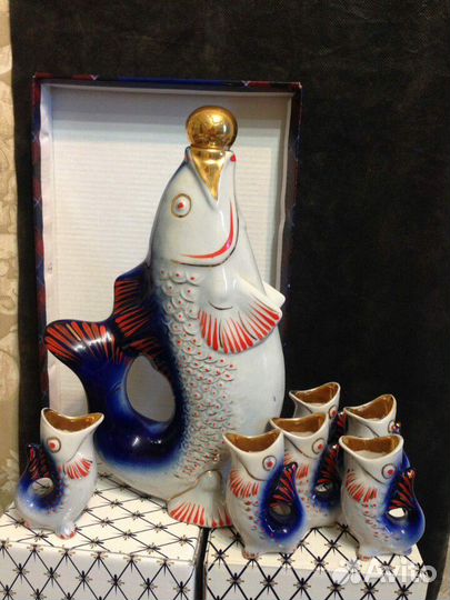 Фарфор,набор Рыбы СССР. Солонки перчики