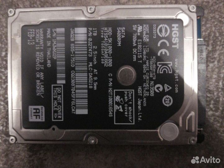 Жёсткий диск. Винчестер. HDD 1 TB 2,5