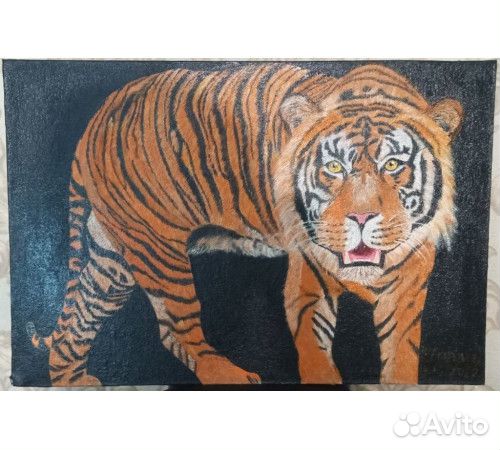 Картина Тигр на холсте 59 х 41 см