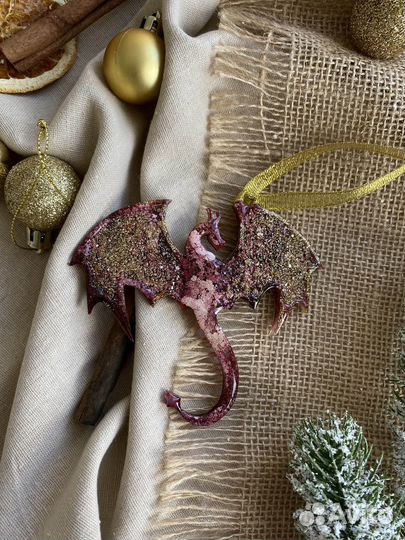 Набор елочных игрушек из эпоксидной смолы