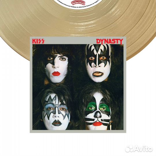 Kiss Dynasty золотой винил в рамке в вариациях