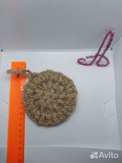 Джут. Набор из 2 шт.Мочалка для посуды. Эко-губка