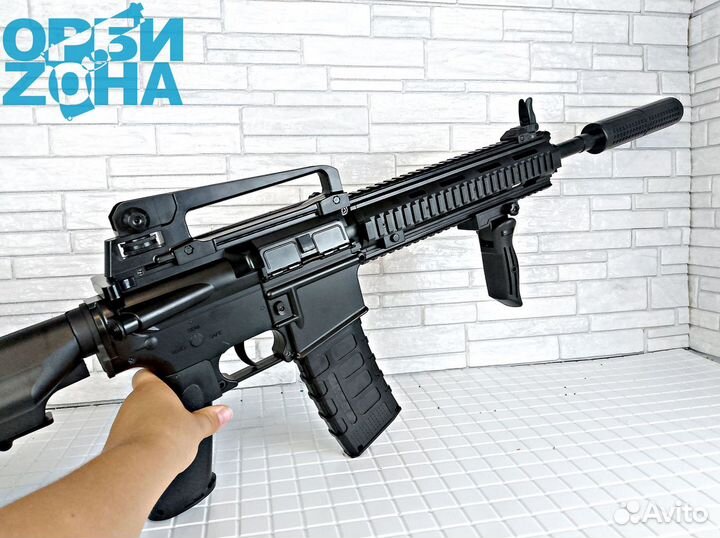 Полноразмерный тактический орбизный автомат с обвесами HK416