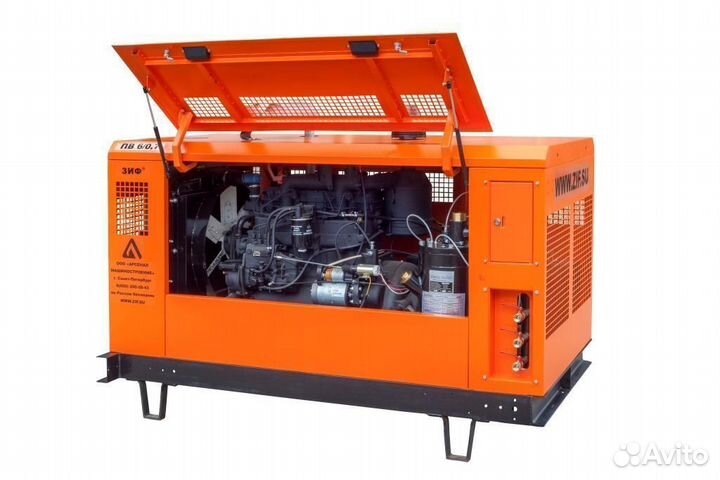 Передвижной дизельный компрессор 6,3 м3/мин (зиф)