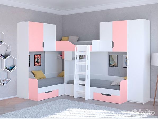 Кровать со шкафом/П и антресолями Белый