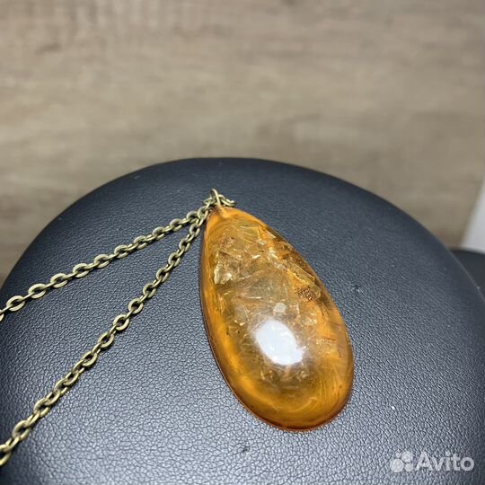 Винтажный Кулон Под Янтарь Сделано В СССР
