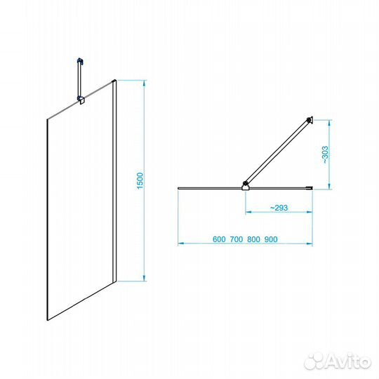 Душ. Стенка RGW 60cm Screens Прозрач 351115106-11