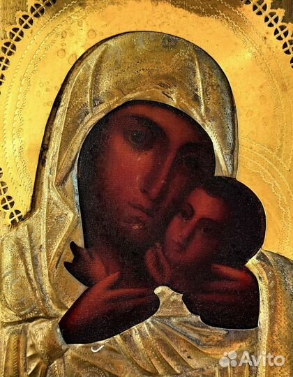 Старинная редкая икона Богородица Касперовская 19