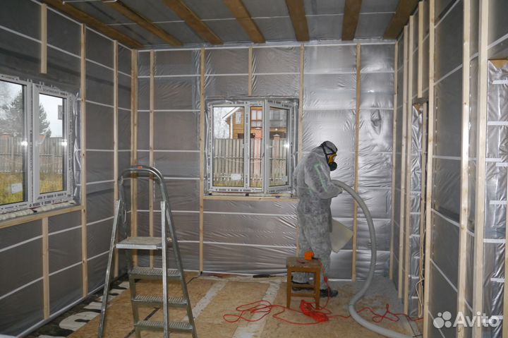 Эковата. Утепление крыш, стен, полов, перекрытий