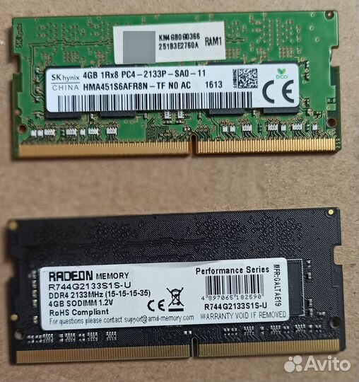 Память sodimm ddr4 2133Мгц 4Гб для ноутбука