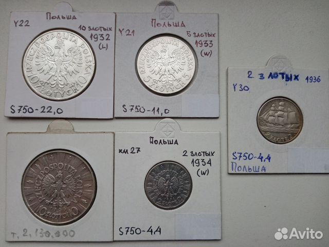 Монеты Польши серебро