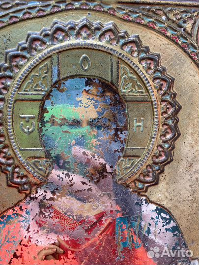 Икона Господь Вседержитель 1896 год на жести