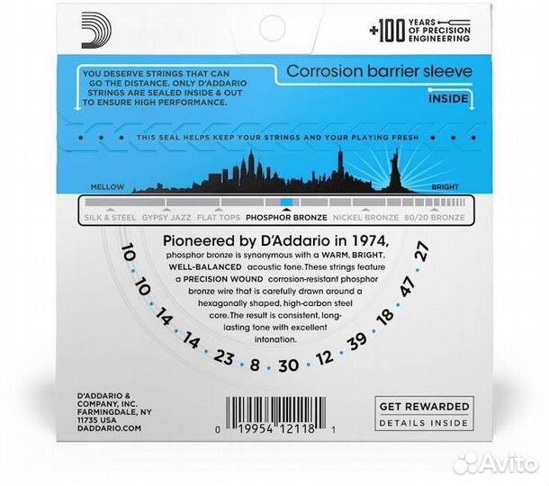 D'addario EJ38 - Струны для 12 струнной акустической гитары