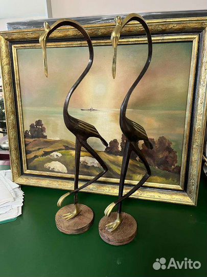 Бронзовая статуэтка фламинго