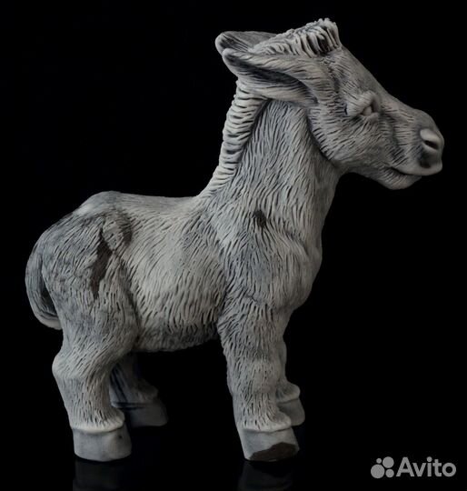 Миниатюрная статуэтка Ослик литьевой мрамор 7.5 см