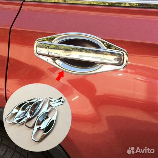 Хромированные рамки вставки дверей X-trail T31