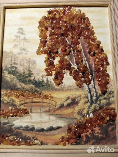 Панно настенное. Декоративное. Янтарь