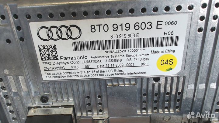 Дисплей мультимедиа Audi A4 (B8), 2010