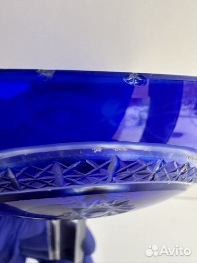 Ваза для фруктов цветной хрусталь