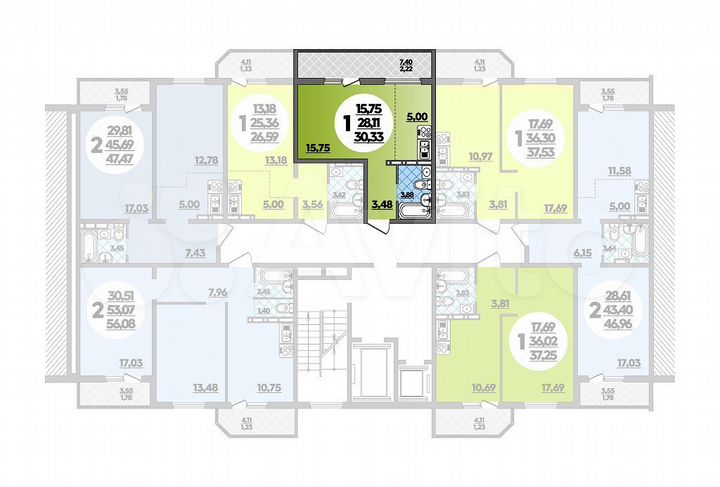 Квартира-студия, 30,3 м², 14/16 эт.