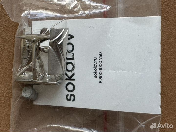 Запонки серебро новые Sokolov